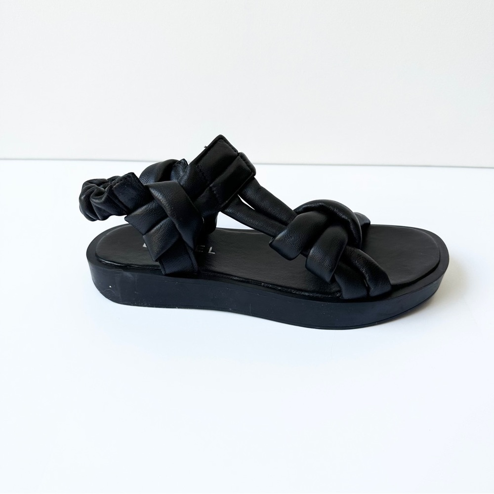 DANIEL black vegan leather puff sandal